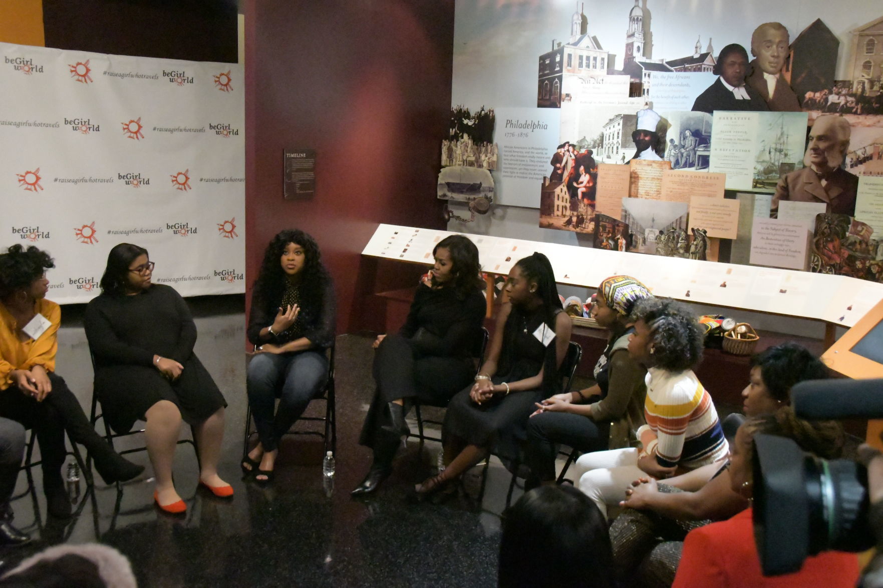 Surprise roundtable with Michelle Obama